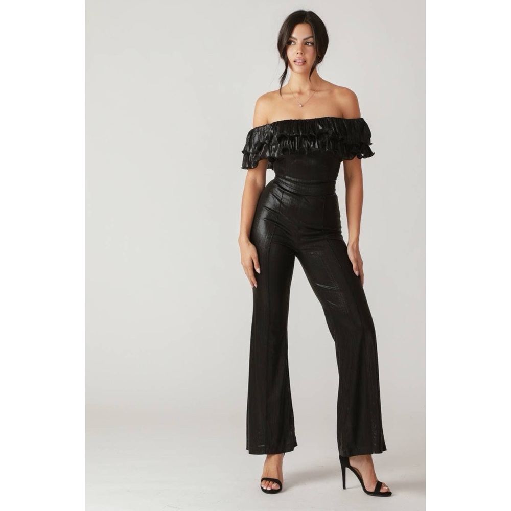 A Coated Black Jumpsuit